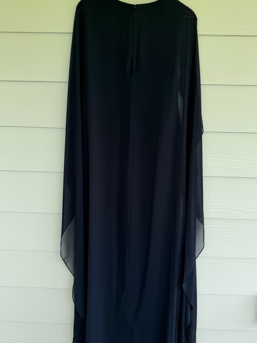Lauren Ralph Lauren Navy Cape Sleeve Evening Gown Dress Women’s Size 10 NWT - Picture 10 of 12